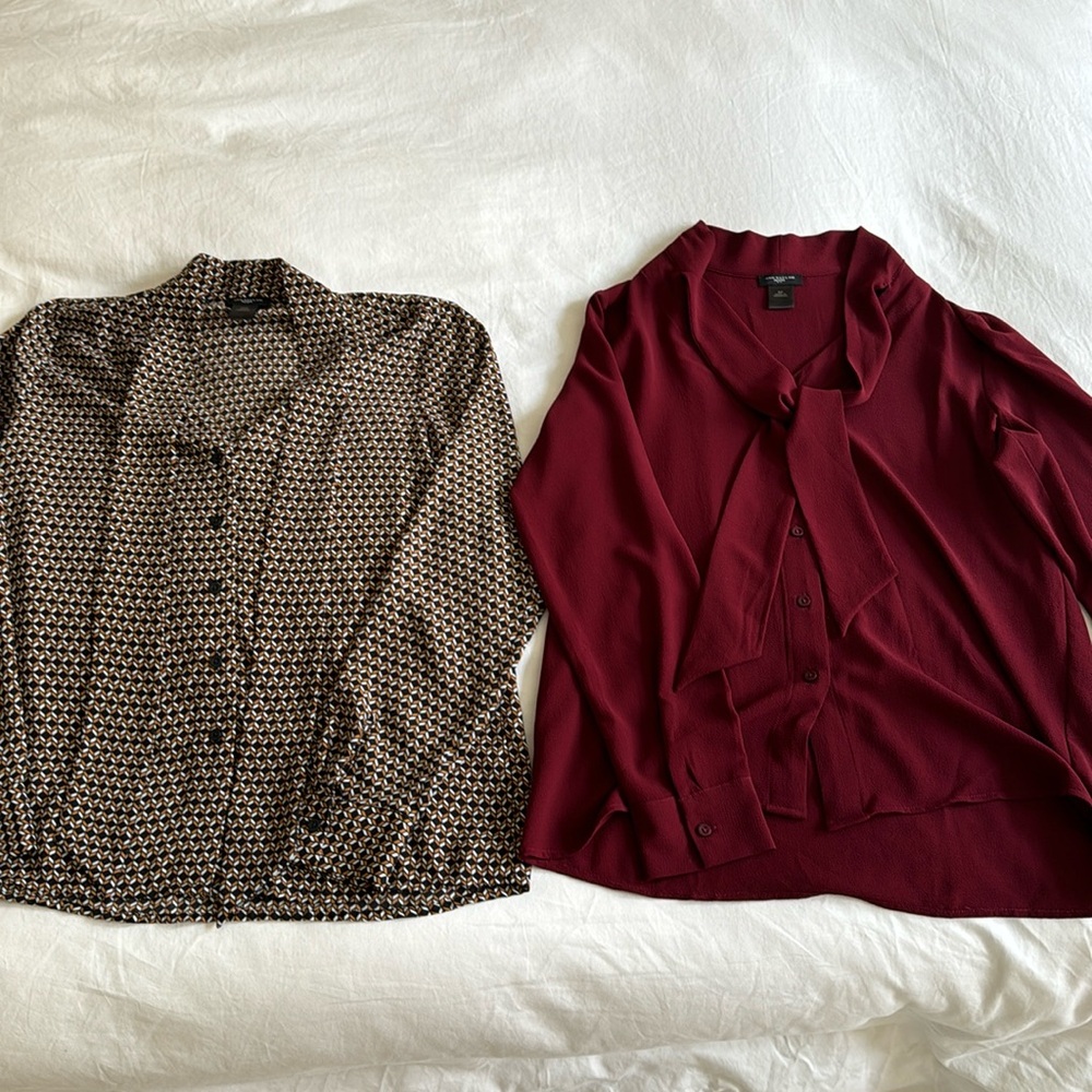2 Ann Taylor Tie Blouses